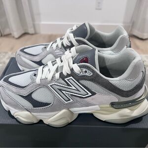 9060 New Balance Gray and White Athletic Shoes